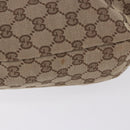 GUCCI GG Canvas Drawstring Bag Beige Silver 014 1136 Auth hk4124-5