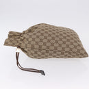 GUCCI GG Canvas Drawstring Bag Beige Silver 014 1136 Auth hk4124-6