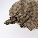 GUCCI GG Canvas Drawstring Bag Beige Silver 014 1136 Auth hk4124-8
