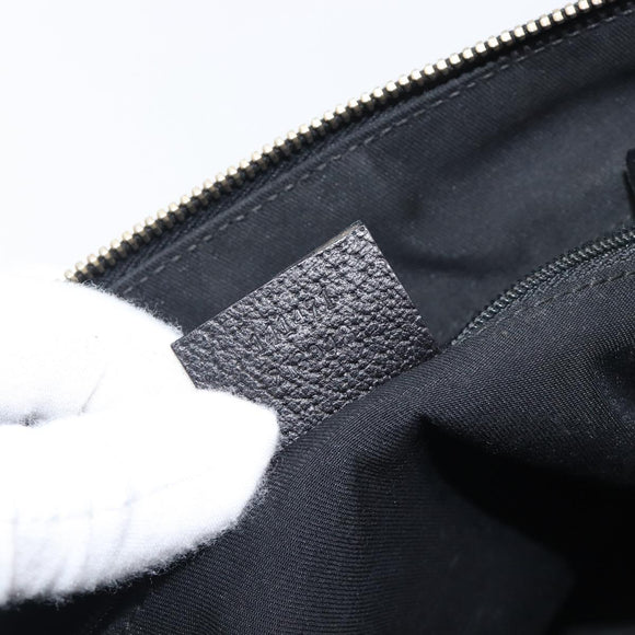 GUCCI GG Canvas Hand Bag Black Gold 141471 Auth hk4126