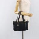 GUCCI GG Canvas Hand Bag Black Gold 141471 Auth hk4126-24