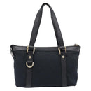 GUCCI GG Canvas Hand Bag Black Gold 141471 Auth hk4126-2