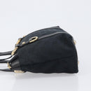 GUCCI GG Canvas Hand Bag Black Gold 141471 Auth hk4126-4