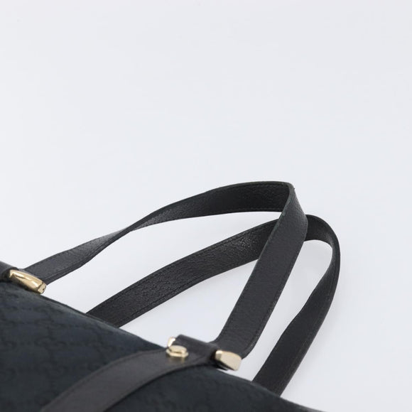 GUCCI GG Canvas Hand Bag Black Gold 141471 Auth hk4126
