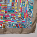 HERMES Carre 90 Scarf ""CORRE SPONDANCE"" Silk Gray Auth hk4128-10
