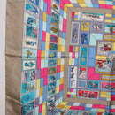HERMES Carre 90 Scarf ""CORRE SPONDANCE"" Silk Gray Auth hk4128-5