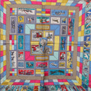 HERMES Carre 90 Scarf ""CORRE SPONDANCE"" Silk Gray Auth hk4128-6