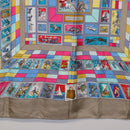 HERMES Carre 90 Scarf ""CORRE SPONDANCE"" Silk Gray Auth hk4128-9