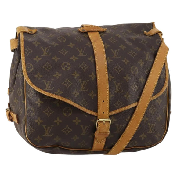 LOUIS VUITTON Monogram Saumur 35 Shoulder Bag M42254 LV Auth hk4132