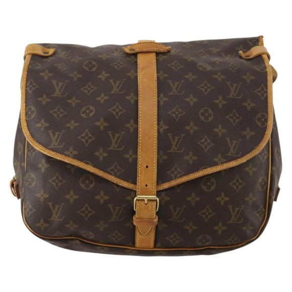 LOUIS VUITTON Monogram Saumur 35 Shoulder Bag M42254 LV Auth hk4132