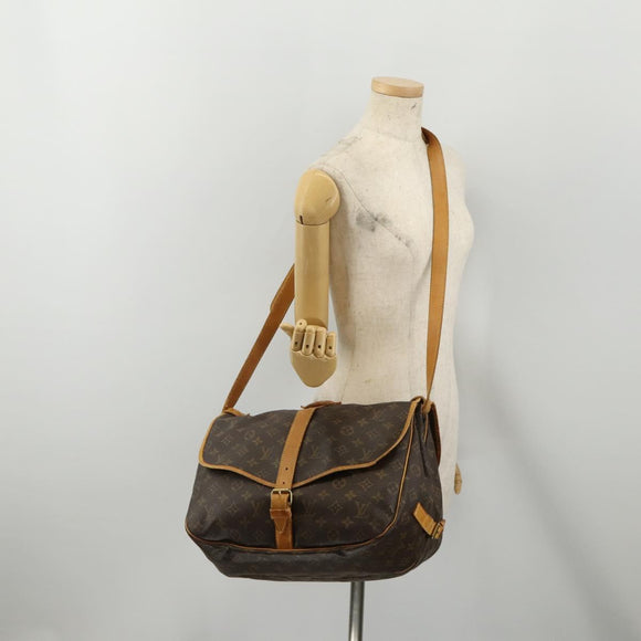 LOUIS VUITTON Monogram Saumur 35 Shoulder Bag M42254 LV Auth hk4132