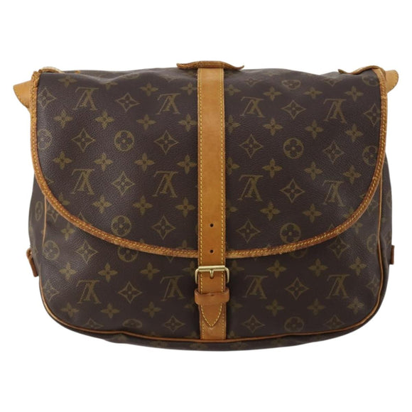 LOUIS VUITTON Monogram Saumur 35 Shoulder Bag M42254 LV Auth hk4132