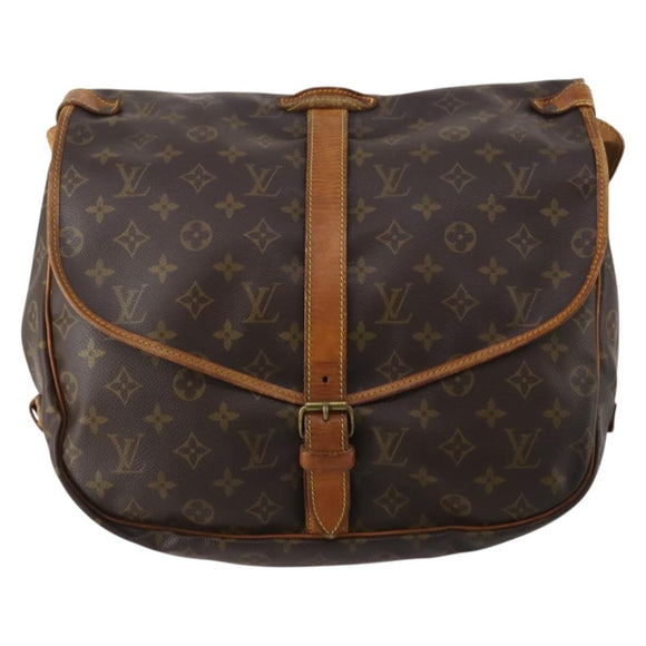 LOUIS VUITTON Monogram Saumur 35 Shoulder Bag M42254 LV Auth hk4133