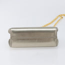 Salvatore Ferragamo Gancini Chain Shoulder Bag Leather Gold Auth hk4135A-5