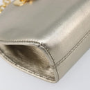 Salvatore Ferragamo Gancini Chain Shoulder Bag Leather Gold Auth hk4135A-16
