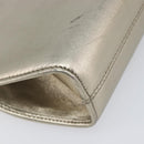 Salvatore Ferragamo Gancini Chain Shoulder Bag Leather Gold Auth hk4135A-18