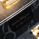 Salvatore Ferragamo Gancini Chain Shoulder Bag Leather Gold Auth hk4135A-12