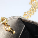 Salvatore Ferragamo Gancini Chain Shoulder Bag Leather Gold Auth hk4135A-22