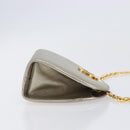 Salvatore Ferragamo Gancini Chain Shoulder Bag Leather Gold Auth hk4135A-3
