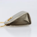 Salvatore Ferragamo Gancini Chain Shoulder Bag Leather Gold Auth hk4135A-4