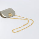 Salvatore Ferragamo Gancini Chain Shoulder Bag Leather Gold Auth hk4135A-7