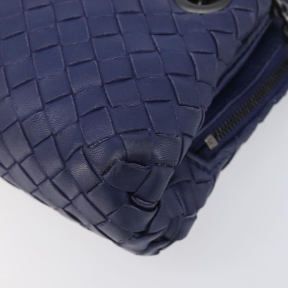 Bottega Veneta INTRECCIATO Shoulder Bag Leather Navy Auth hk4138V