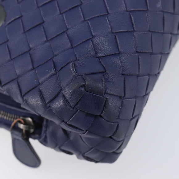 Bottega Veneta INTRECCIATO Shoulder Bag Leather Navy Auth hk4138V
