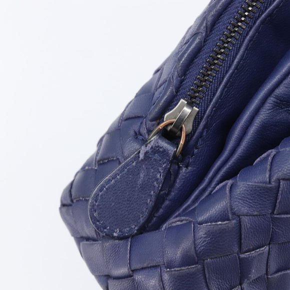 Bottega Veneta INTRECCIATO Shoulder Bag Leather Navy Auth hk4138V