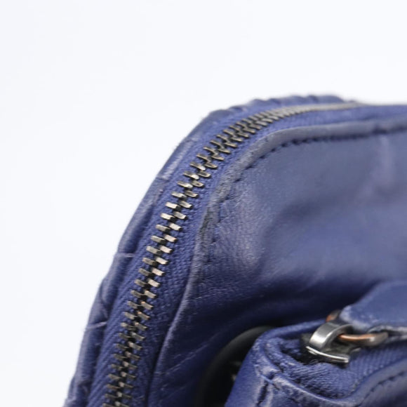 Bottega Veneta INTRECCIATO Shoulder Bag Leather Navy Auth hk4138V