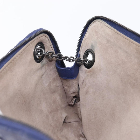 Bottega Veneta INTRECCIATO Shoulder Bag Leather Navy Auth hk4138V