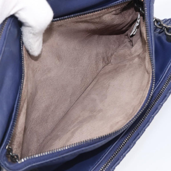 Bottega Veneta INTRECCIATO Shoulder Bag Leather Navy Auth hk4138V