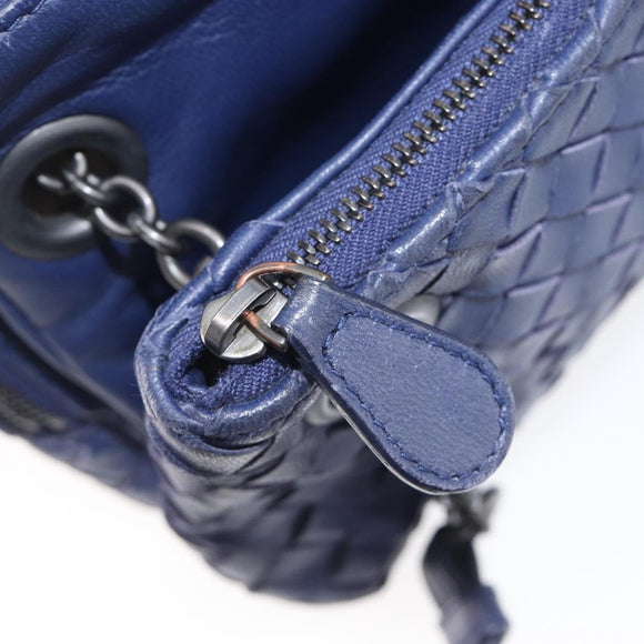 Bottega Veneta INTRECCIATO Shoulder Bag Leather Navy Auth hk4138V