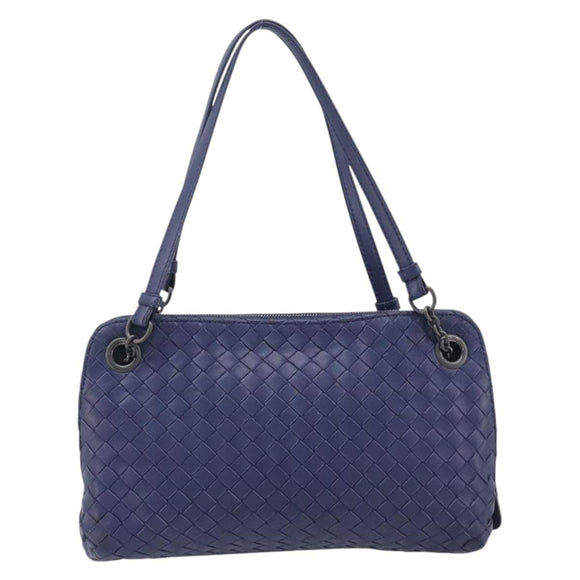Bottega Veneta INTRECCIATO Shoulder Bag Leather Navy Auth hk4138V