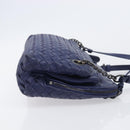 Bottega Veneta INTRECCIATO Shoulder Bag Leather Navy Auth hk4138V-3