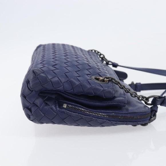 Bottega Veneta INTRECCIATO Shoulder Bag Leather Navy Auth hk4138V