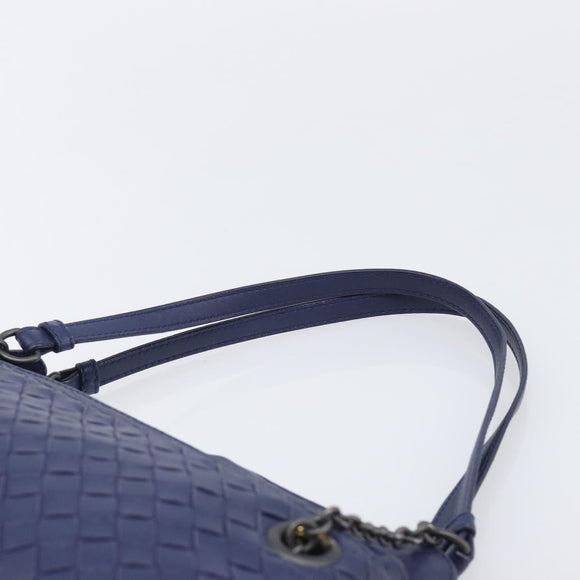 Bottega Veneta INTRECCIATO Shoulder Bag Leather Navy Auth hk4138V