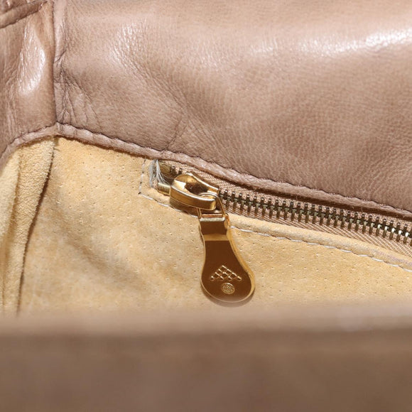 Bottega Veneta INTRECCIATO Shoulder Bag Leather Beige Gold Auth hk4139