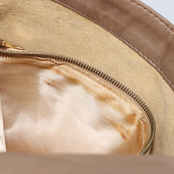 Bottega Veneta INTRECCIATO Shoulder Bag Leather Beige Gold Auth hk4139