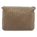 Bottega Veneta INTRECCIATO Shoulder Bag Leather Beige Gold Auth hk4139-3