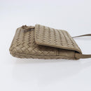 Bottega Veneta INTRECCIATO Shoulder Bag Leather Beige Gold Auth hk4139-4