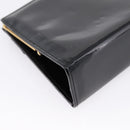 Salvatore Ferragamo Chain Gancini Bag Patent leather Black Gold Auth hk4140A-17