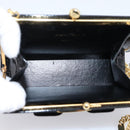Salvatore Ferragamo Chain Gancini Bag Patent leather Black Gold Auth hk4140A-10