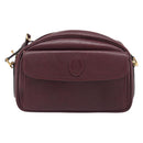 Cartier Must Line Shoulder Bag Leather Bordeaux Gold Auth hk4144-2