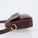 Cartier Must Line Shoulder Bag Leather Bordeaux Gold Auth hk4144-5