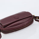 Cartier Must Line Shoulder Bag Leather Bordeaux Gold Auth hk4144-6