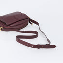 Cartier Must Line Shoulder Bag Leather Bordeaux Gold Auth hk4144-7