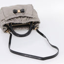 Salvatore Ferragamo Vala Hand Bag Nylon 2way Gray Gold Auth hk4145-9