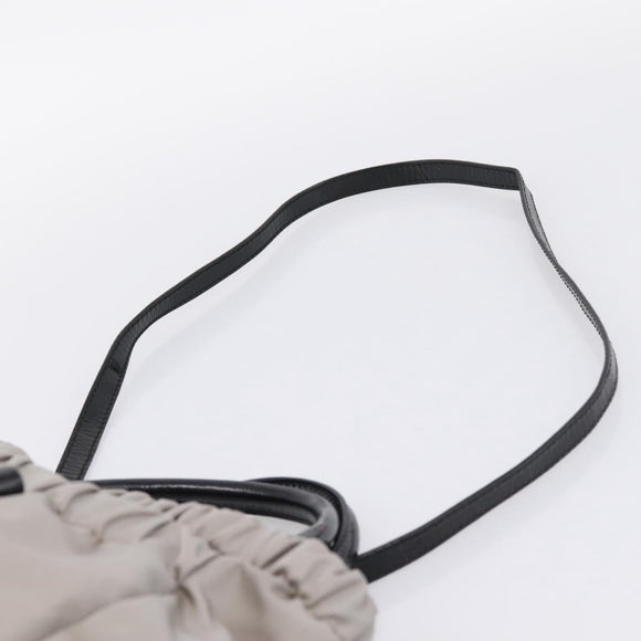 Salvatore Ferragamo Vala Hand Bag Nylon 2way Gray Gold Auth hk4145