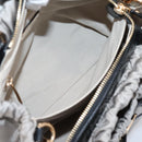 Salvatore Ferragamo Vala Hand Bag Nylon 2way Gray Gold Auth hk4145-11