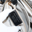 Salvatore Ferragamo Vala Hand Bag Nylon 2way Gray Gold Auth hk4145-12